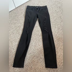 Express Women's Size 2 Mid Rise Ripped Jeggings